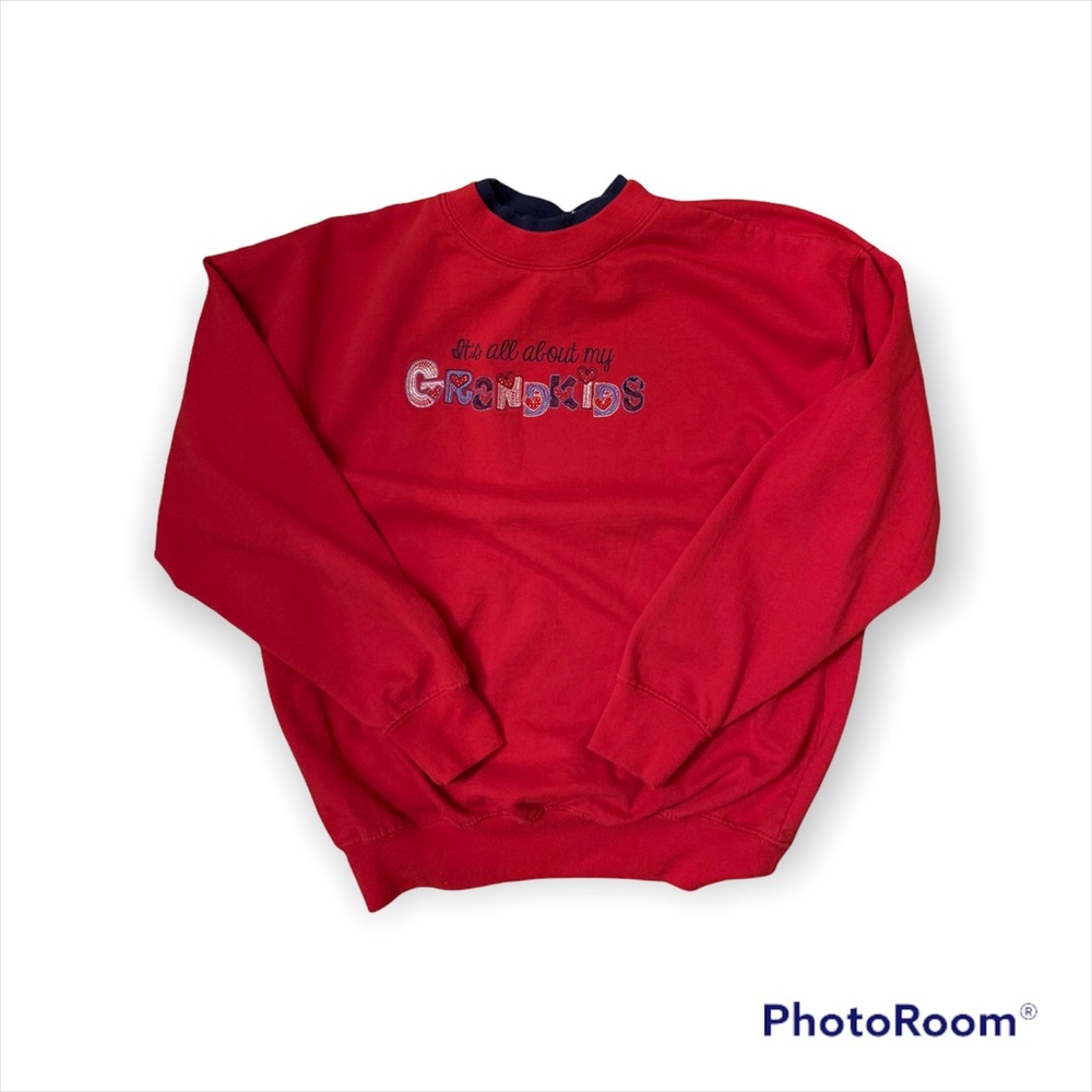 Vintage Grandma Sweater “It’s all about my Grandkids” Sz M